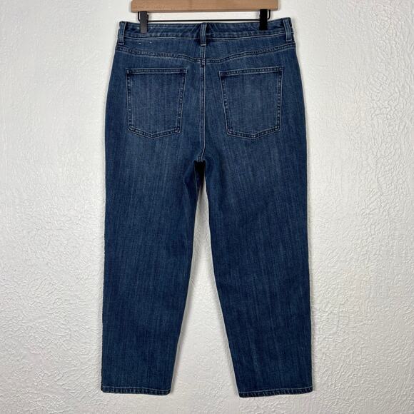 Talbots Sequin Stripe High Waist Straight Ankle Jeans Size 12 Petite - Picture 4 of 6